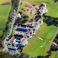 Buy canvas prints of Aerial view of Turnberry Hotel (2010) by Allan Durward Photography