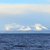 Buy canvas prints of Isle of Arran and snow capped mountains by Allan Durward Photography