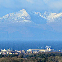 Buy canvas prints of Troon and Arran in winter by Allan Durward Photography