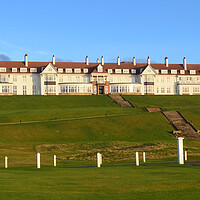 Buy canvas prints of Turnberry Hotel in low winter sun by Allan Durward Photography