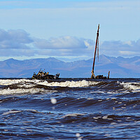 Buy canvas prints of Old Clyde puffer Kaffir aground at Ayr Scotland by Allan Durward Photography
