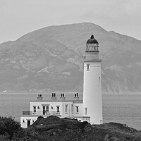 Buy canvas prints of  Turnberry lighthouse and Ailsa Craig B&W by Allan Durward Photography