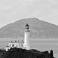 Buy canvas prints of Turnberry lighthouse and Ailsa Craig mono by Allan Durward Photography