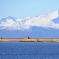 Buy canvas prints of Arran mountains and Saltcoats harbour by Allan Durward Photography