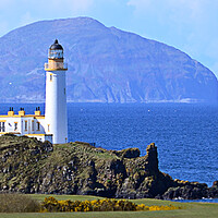 Buy canvas prints of Lighthouse at Turnberry and Ailsa Craig by Allan Durward Photography