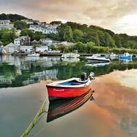 Buy canvas prints of Sunset Reflections On The Looe River. by Neil Mottershead