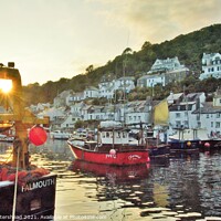 Buy canvas prints of The Sun Goes Down On Polperro. by Neil Mottershead