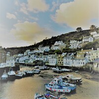 Buy canvas prints of Evening Light In Polperro. by Neil Mottershead