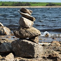 Buy canvas prints of Stacking Stones, Colliford Lake, Cornwall. by Neil Mottershead
