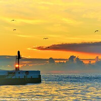 Buy canvas prints of Sunrise Over Looe Bay, Cornwall by Neil Mottershead