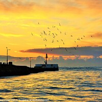 Buy canvas prints of Sunrise Over The Banjo Pier, Looe by Neil Mottershead