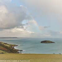 Buy canvas prints of Rainbow Over Looe Bay. by Neil Mottershead