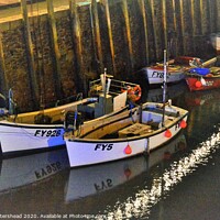 Buy canvas prints of Looe Night Reflections. by Neil Mottershead
