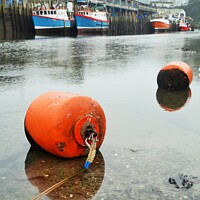 Buy canvas prints of Buoys And Trawlers. by Neil Mottershead