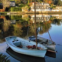 Buy canvas prints of River Lerryn Reflections. by Neil Mottershead