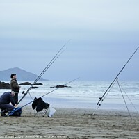 Buy canvas prints of Sea Angling On Tregantle Beach, Cornwall. by Neil Mottershead