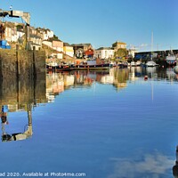 Buy canvas prints of Mevagissey Harbour Reflections. by Neil Mottershead