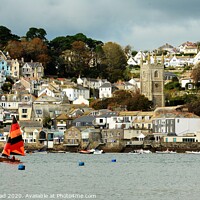 Buy canvas prints of Dingy Sailing On The Fowey River. by Neil Mottershead