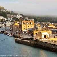 Buy canvas prints of Early Morning Sun & Mist At Looe. by Neil Mottershead