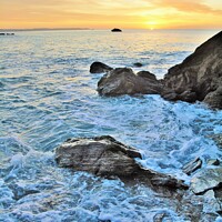Buy canvas prints of Cornish Sunrise From Millendreath Beach. by Neil Mottershead