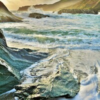 Buy canvas prints of The Sea Monster, Parson's Cove, Cornwall. by Neil Mottershead