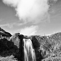 Buy canvas prints of Parson's Cove Cloud & Waterfall. by Neil Mottershead