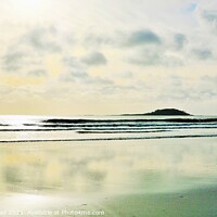 Buy canvas prints of Looe Island From Millendreath Beach. by Neil Mottershead