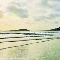 Buy canvas prints of Looe And St George's Island From Millendreath Beac by Neil Mottershead