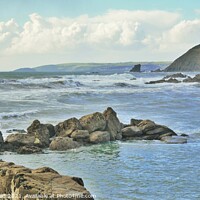 Buy canvas prints of Portwrinkle Beach, Cornwall. by Neil Mottershead