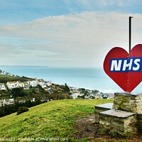 Buy canvas prints of Downderry's  NHS Tribute, Cornwall. by Neil Mottershead