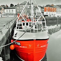 Buy canvas prints of The Red Trawler, Padstow. by Neil Mottershead