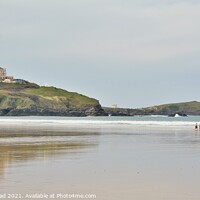 Buy canvas prints of Reflections On Towan Beach, Newquay. by Neil Mottershead