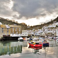 Buy canvas prints of Polperro Winter Reflections. by Neil Mottershead