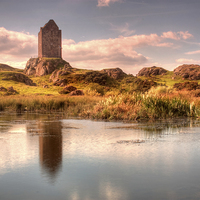 Buy canvas prints of Smailholm Tower and Pond by Gavin Liddle