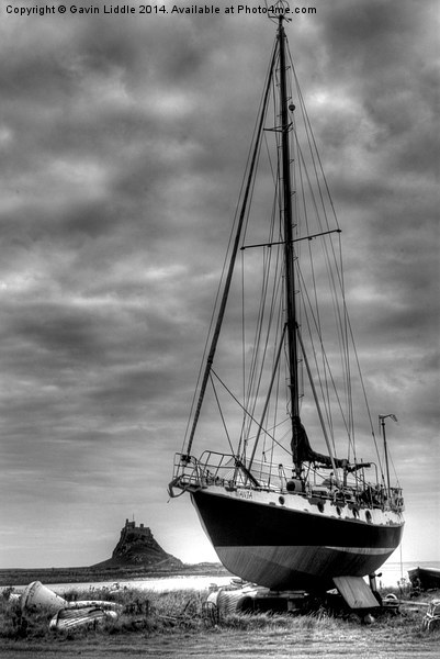  Tall Ship at Holy Island Picture Board by Gavin Liddle