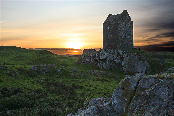 Smailholm Tower Sunset Picture Board by Gavin Liddle