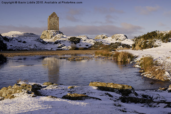  Smailholm Tower in the Snow 2 Picture Board by Gavin Liddle