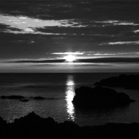 Buy canvas prints of St Abbs sunrise BW by Gavin Liddle