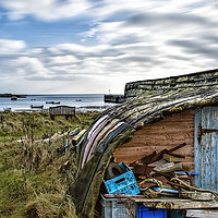 Buy canvas prints of Boat Hut on Holy Island by Gavin Liddle