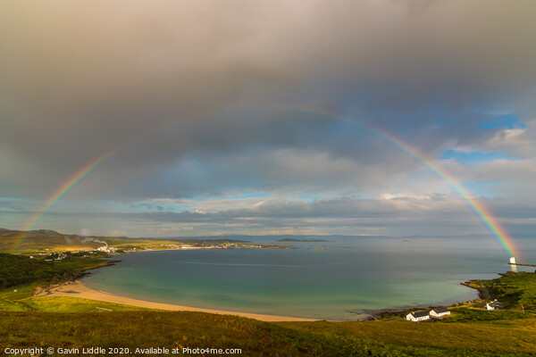 Rainbow over Kilnaughton Bay Picture Board by Gavin Liddle