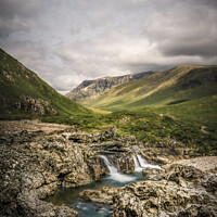 Buy canvas prints of Waterfalls at Glen Etive by Stuart Gilbert