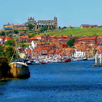 Buy canvas prints of  Whitby from the Esk  by John Gibson