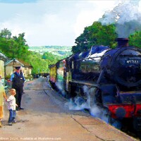 Buy canvas prints of The Boy and the Train Driver by John Gibson