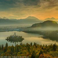 Buy canvas prints of Lake with a mountain in the background by BRANKO BALAŠKO