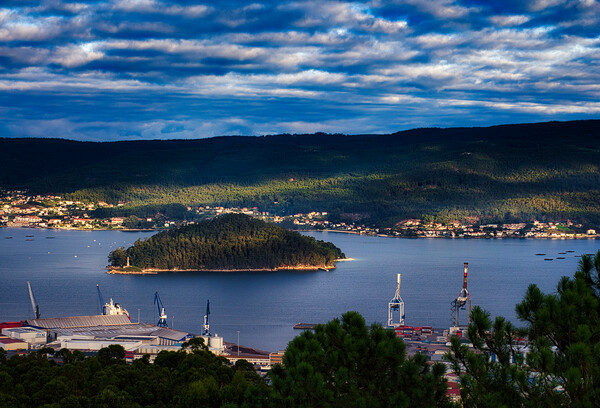 Majestic View of Tambo Island and Port of Marin Picture Board by Jesus Martínez