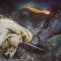 Buy canvas prints of Fire & Ice Unicorns by Jaxx Lawson
