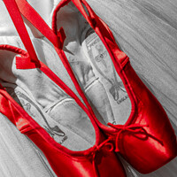 Buy canvas prints of Red Ballet Shoes by Jaxx Lawson