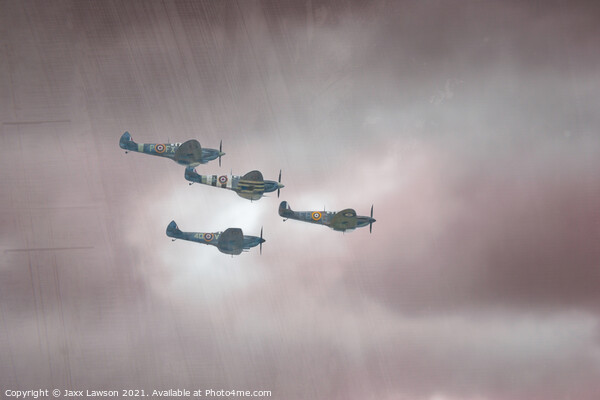 Spitfires in formation Picture Board by Jaxx Lawson
