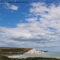 Buy canvas prints of Seven Sisters under a summer sky  by Hannah Temple