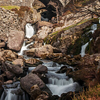Buy canvas prints of Snowdonia Waterfall by Hannah Temple